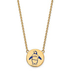 Sterling Silver Gold-plated LogoArt Theta Phi Alpha Sorority Symbol Large Color Enamel Pendant 18 inch Necklace