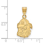 Sterling Silver Gold-plated LogoArt University of Georgia Bulldog Medium Pendant