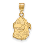 Sterling Silver Gold-plated LogoArt University of Georgia Bulldog Medium Pendant