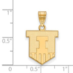 10k Gold LogoArt University of Illinois Victory Badge Medium Pendant