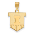 Sterling Silver Gold-plated LogoArt University of Illinois Victory Badge Medium Pendant