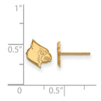 Sterling Silver Gold-plated LogoArt University of Louisville Cardinal Extra Small Post Earrings