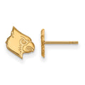 Sterling Silver Gold-plated LogoArt University of Louisville Cardinal Extra Small Post Earrings