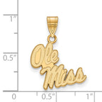 10k Gold LogoArt University of Mississippi Ole Miss Medium Pendant