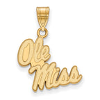 10k Gold LogoArt University of Mississippi Ole Miss Medium Pendant