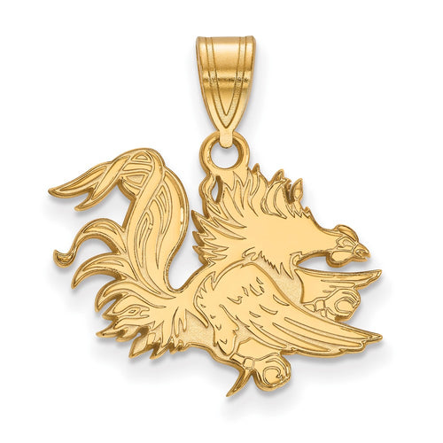 10k Gold LogoArt University of South Carolina Gamecock Medium Pendant