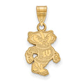 Sterling Silver Gold-plated LogoArt University of Wisconsin Badger Medium Pendant