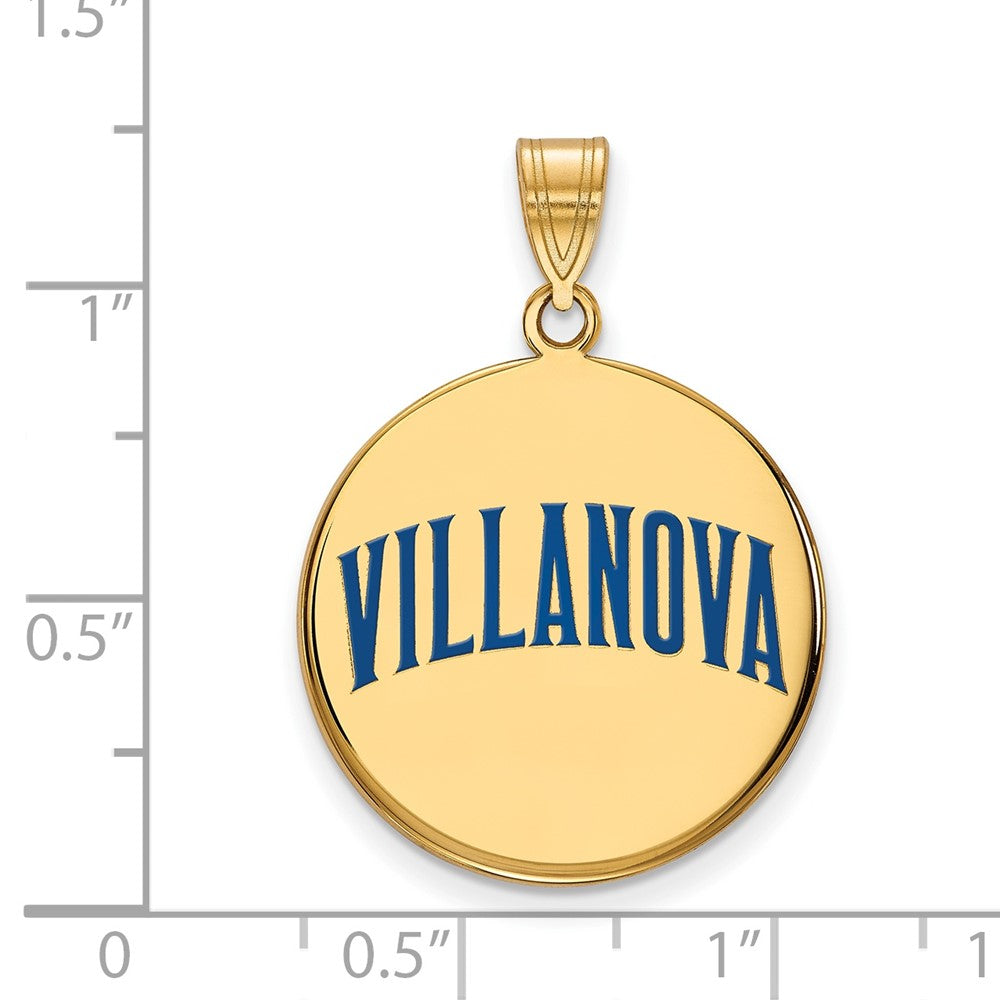 Sterling Silver Gold-plated LogoArt Villanova University Large Enameled Disc Pendant
