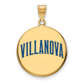 Sterling Silver Gold-plated LogoArt Villanova University Large Enameled Disc Pendant