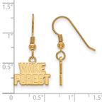 Sterling Silver Gold-plated LogoArt Wake Forest University W-F Extra Small Dangle Wire Earrings