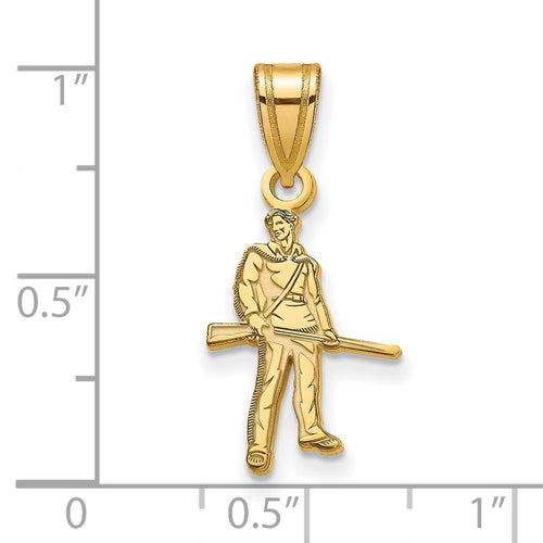 10k Gold LogoArt West Virginia University Mountaineer Medium Pendant