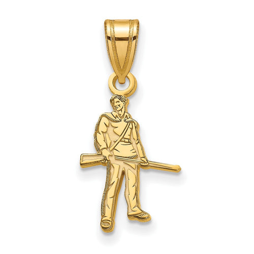 10k Gold LogoArt West Virginia University Mountaineer Medium Pendant