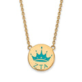 Sterling Silver Gold-plated LogoArt Zeta Tau Alpha Sorority Symbol Small Color Enamel Pendant 18 inch Necklace