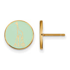 Sterling Silver Gold-plated LogoArt Alpha Epsilon Phi Sorority Symbol Color Enamel Post Earrings