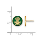 Sterling Silver Gold-plated LogoArt Alpha Sigma Tau Sorority Symbol Color Enamel Post Earrings