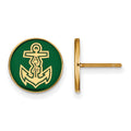 Sterling Silver Gold-plated LogoArt Alpha Sigma Tau Sorority Symbol Color Enamel Post Earrings