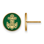 Sterling Silver Gold-plated LogoArt Alpha Sigma Tau Sorority Symbol Color Enamel Post Earrings