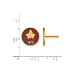 Sterling Silver Gold-plated LogoArt Alpha Phi Sorority Symbol Color Enamel Post Earrings