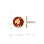 Sterling Silver Gold-plated LogoArt Alpha Sigma Alpha Sorority Symbol Color Enamel Post Earrings
