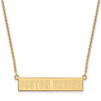 Sterling Silver Gold-plated NHL LogoArt Boston Bruins Small Bar 18 inch Necklace