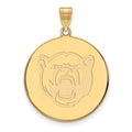 Sterling Silver Gold-plated LogoArt Baylor University Extra Large Disc Pendant