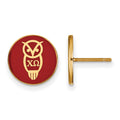 Sterling Silver Gold-plated LogoArt Chi Omega Sorority Symbol Color Enamel Post Earrings