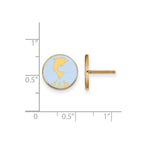 Sterling Silver Gold-plated LogoArt Delta Delta Delta Sorority Symbol Color Enamel Post Earrings