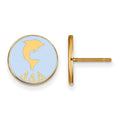 Sterling Silver Gold-plated LogoArt Delta Delta Delta Sorority Symbol Color Enamel Post Earrings