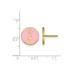 Sterling Silver Gold-plated LogoArt Delta Gamma Sorority Symbol Color Enamel Post Earrings