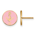 Sterling Silver Gold-plated LogoArt Delta Gamma Sorority Symbol Color Enamel Post Earrings