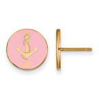 Sterling Silver Gold-plated LogoArt Delta Gamma Sorority Symbol Color Enamel Post Earrings