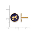 Sterling Silver Gold-plated LogoArt Delta Phi Epsilon Sorority Symbol Color Enamel Post Earrings
