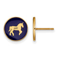 Sterling Silver Gold-plated LogoArt Delta Phi Epsilon Sorority Symbol Color Enamel Post Earrings