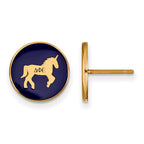 Sterling Silver Gold-plated LogoArt Delta Phi Epsilon Sorority Symbol Color Enamel Post Earrings