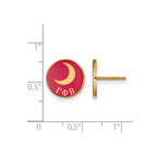Sterling Silver Gold-plated LogoArt Gamma Phi Beta Sorority Symbol Color Enamel Post Earrings
