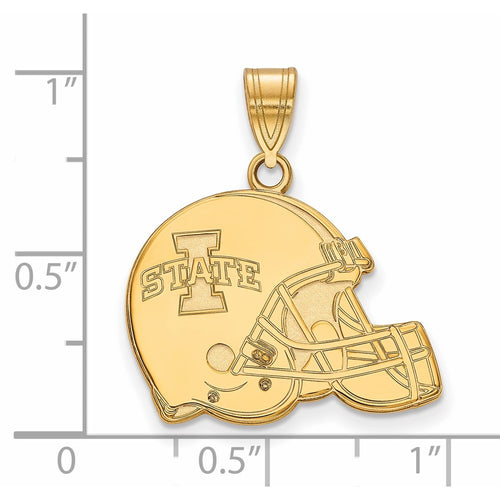 10k Gold LogoArt Iowa State University Football Helmet Pendant