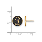 Sterling Silver Gold-plated LogoArt Kappa Alpha Theta Sorority Symbol Color Enamel Post Earrings
