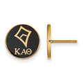 Sterling Silver Gold-plated LogoArt Kappa Alpha Theta Sorority Symbol Color Enamel Post Earrings