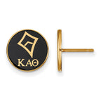 Sterling Silver Gold-plated LogoArt Kappa Alpha Theta Sorority Symbol Color Enamel Post Earrings