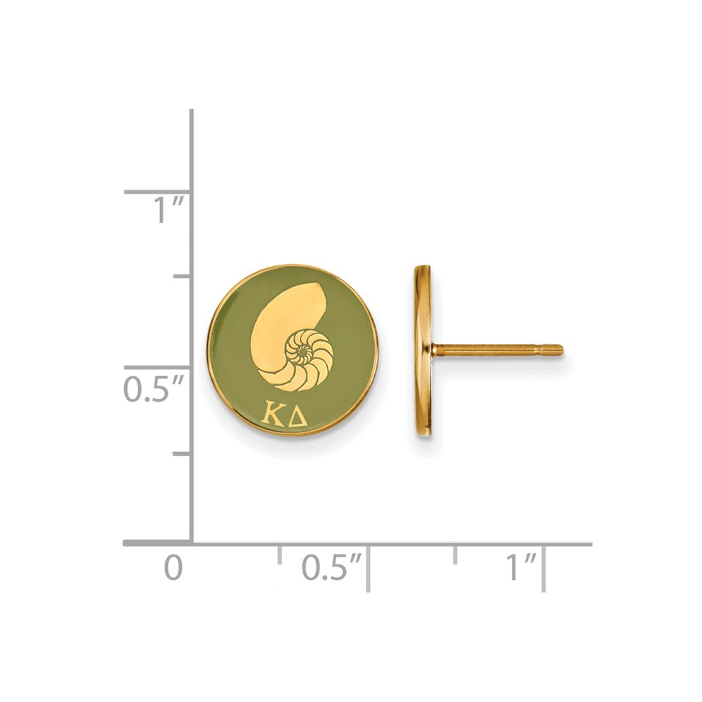 Sterling Silver Gold-plated LogoArt Kappa Delta Sorority Symbol Color Enamel Post Earrings