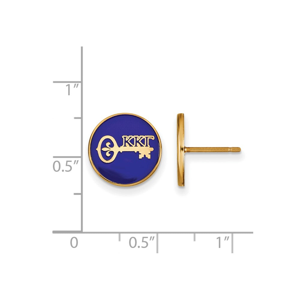 Sterling Silver Gold-plated LogoArt Kappa Kappa Gamma Sorority Symbol Color Enamel Post Earrings