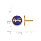 Sterling Silver Gold-plated LogoArt Kappa Kappa Gamma Sorority Symbol Color Enamel Post Earrings