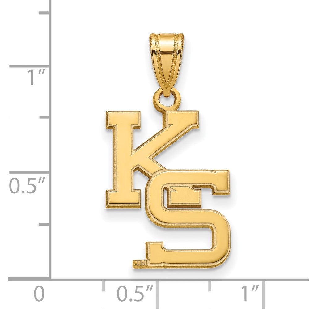 14k Gold LogoArt Kansas State University K-S Large Pendant