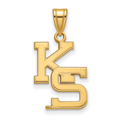 10k Gold LogoArt Kansas State University K-S Large Pendant