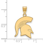 10k Gold LogoArt Michigan State University Spartan Large Pendant