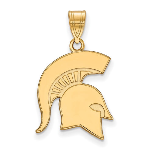10k Gold LogoArt Michigan State University Spartan Large Pendant