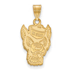10k Gold LogoArt North Carolina State University Wolf Large Pendant