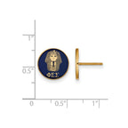 Sterling Silver Gold-plated LogoArt Phi Sigma Sigma Sorority Symbol Color Enamel Post Earrings
