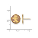 Sterling Silver Gold-plated LogoArt Sigma Delta Tau Sorority Symbol Color Enamel Post Earrings