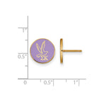 Sterling Silver Gold-plated LogoArt Sigma Kappa Sorority Symbol Color Enamel Post Earrings